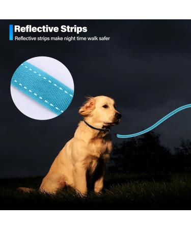 Buy Loutep Reflecting Training Lines for Dogs - Extra Long Leash Strong Nylon Rope Padded Handle - 3m to 30m - Ideal for Large Medium & Small Dogs - Reflective Light Blue - Buy Online on SooperMarket.com