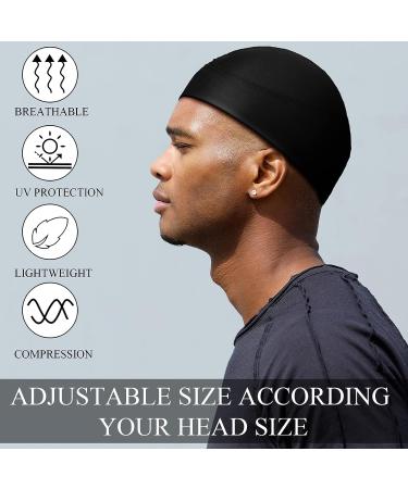 6 Pcs Black Silky Durag Wave Cap Set for Men - No Strings Compressing Doo Rag - Buy Online on SooperMarket.com