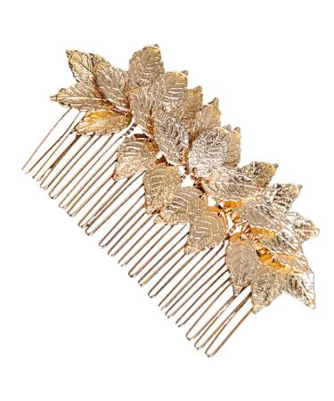 ABOOFAN Hair Comb Leaves Vintage Hair Side Combs Golden Bridal Side Comb Styling Head Flower Girl Headband Bridal Hair Accessories Headbands for Girls Hair up Alloy Manual Bridesmaid