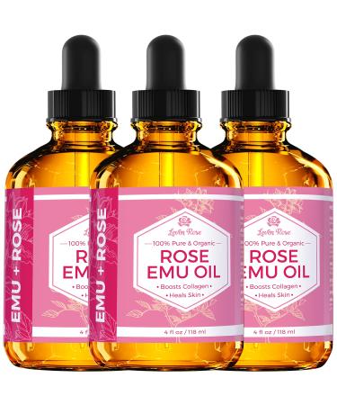 Leven Rose Rose Emu Oil 4 oz - Natural Emu Oil with Rose Extract - Buy Online on SooperMarket.com