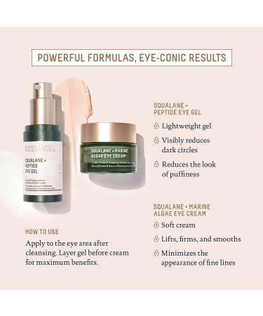 Biossance Squalane + Peptide Eye Gel - Dark Circles & Puffiness Reduction, Fine Lines Improvement, Hydration with Niacinamide & Peptides (0.5 oz) - Buy Online on SooperMarket.com