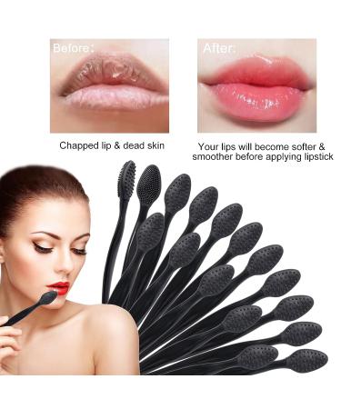 16 Pcs Black Silicone Lip Exfoliator Brushes - Double-Sided Lip Scrub Tool for Skincare | Raploy Soft Silicone Exfoliator for Smoother Lips - Buy Online on SooperMarket.com
