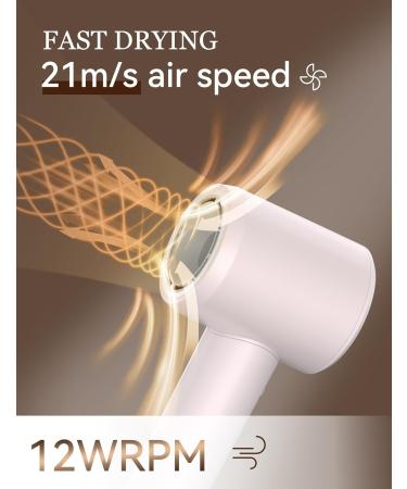 ANLAN Ion Hair Dryer - 120 000 RPM Brushless Motor 100 Million Negative Ions Quick Drying & Intelligent Temperature Control - Ideal for Home Salon & Travel in Pink & White - Buy Online on SooperMarket.com