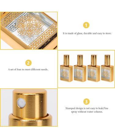 FRCOLOR 4PCS Refillable Travel Perfume Bottles - Mini 0.5oz Golden Perfume Spray for International Shipping - Buy Online on SooperMarket.com