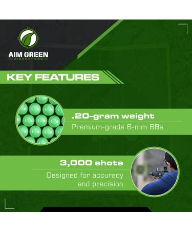 Green Tracer Biodegradable Airsoft BBS - 3000 Glow-in-The-Dark 0.2g BBs - Buy Online on SooperMarket.com
