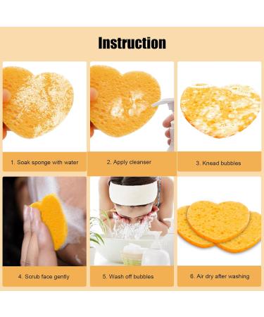 50-Count Compressed Natural Facial Sponges - Reusable Exfoliating and Makeup Removal Sponge Set with Storage Jar - Yellow - Buy Online on SooperMarket.com