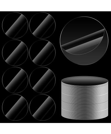 24 Pieces 4 Inch Clear Acrylic Sheet Circle Round Disc 0.08 Inch Thickness Round Acrylic Panel Transparent Acrylic Sheet Base Board for DIY Craft Display Project Sign