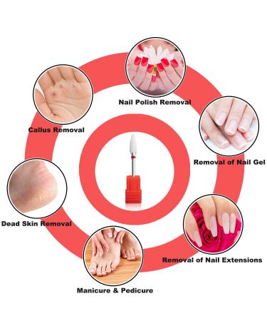 Fantexy 3/32 Ceramic Nail Drill Bit - Remove Acrylic & Hard Gels Safely | White Cone Nail File for Manicure & Pedicure | Fine Cuticle Cleaner - Buy Online on SooperMarket.com