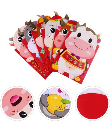 MAGICLULU 72 Pcs Ox Zodiac Red Packet Hong Bao Wedding Chinese New Year Red Packet Spring Festival Money New Year Red Envelopes Wallets for Mini Gifts Child 250g Copper Paper Asia Christmas - Buy Online on SooperMarket.com