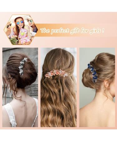 DHWEKU Rhinestone Hair Comb Hair Accessories Comb 3 Pieces Butterflies and Flowers Hair Comb with Rhinestones 3 Colours Bridal Hair Accessories Hair Side Comb for Women and Girls - Buy Online on SooperMarket.com