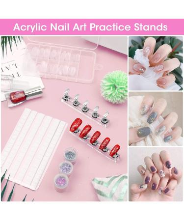 Flasoo Acrylic Nail Holder Stands Set with Magnetic Tip Holders - Silver - Buy Online on SooperMarket.com