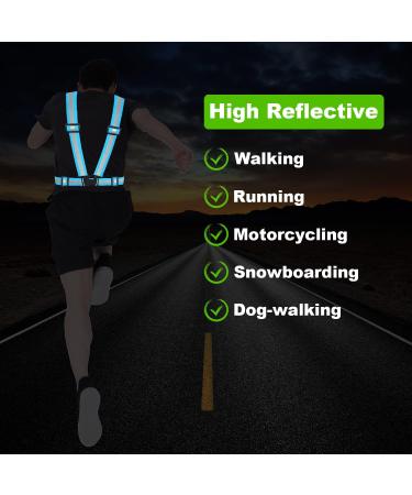 Reflective Running Vest for Women and Men | Adjustable & Lightweight | Highly Visible Safety Vest for Night Running, Jogging, Cycling, and Dog Walking - Blue - Buy Online on SooperMarket.com