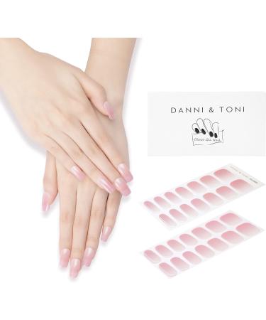 DANNI & TONI Semi Cured Nail Wraps - Aglaia Salon-Quality Gel Nail Stickers Set with Light Pink Tips - 28 Self-Adhesive Strips for Manicure - Buy Online on SooperMarket.com