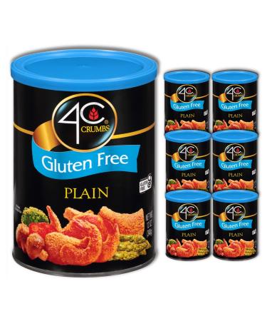4C Premium Gluten Free Bread Crumbs, Plain 6 Pack, Regular & Gluten Free, Flavorful Crispy Crunchy, Value Pack Gluten Free - Plain 12 Ounce (Pack of 6)