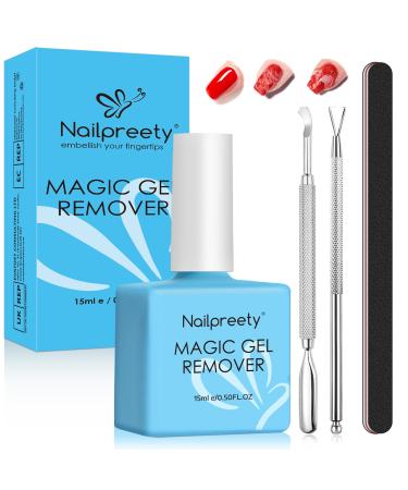 15ML Nail Polish Remover Fast Gel Nail Polish Remover with Nail Polish Peeler Scraper & Nail Polish Scraper Cuticle Pusher Quickly & Easily Gel Polish Remover within 3-5 Minutes No Damage To Nails translate
