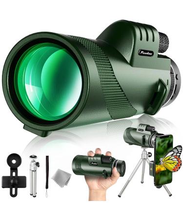 Pankoo 40X60 Monocular Telescope with Smartphone Holder & Tripod, 2021 Power Prism Compact Monoculars for Adults Kids HD Monocular Scope for Bird Watching Hunting Hiking Concert Travelling Binoculars-1025