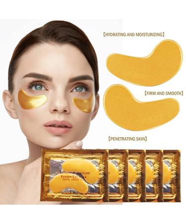 KAIQIKAIXI Gold Gel Under Eye Patches - 10 Pairs with Hyaluronic Acid & Collagen for Dark Circles Puffiness & Wrinkles - Buy Online on SooperMarket.com
