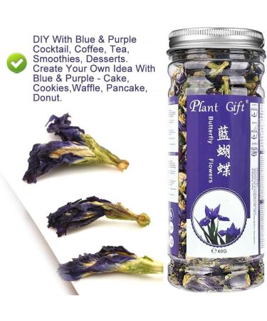 Plant Gift - Blue Butterfly Flower Herbal Tea -40G/1.41oz (135 Cups) | Natural Food Coloring Iced Tea Cocktails Mocktails | Caffeine free - Thai tea - Buy Online on SooperMarket.com