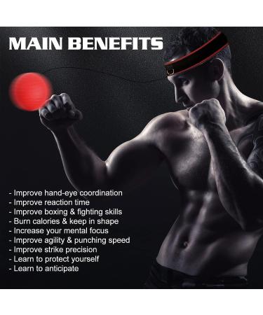 KTEBO Boxing Reflex Ball Headband Set - 4 Boxballen, 2 Adjustable Headbands - Improve Proficiency, Beginner Friendly - Boxing Gifts for Men - Buy Online on SooperMarket.com