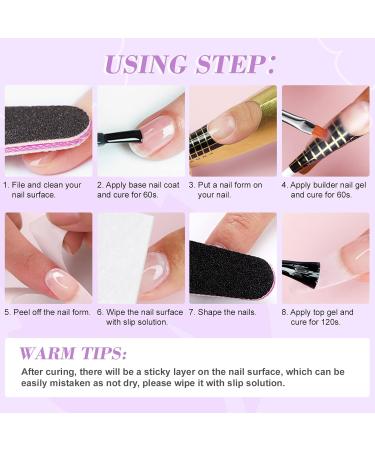 Saviland UV Gel Kit - 2 Pieces Clear & Light Pink Nail Extension & Repair Gel 3.53 oz with Nail Brush & Shapes - Large Capacity Soak-Off UV Gel Set for Perfect Nails - Buy Online on SooperMarket.com
