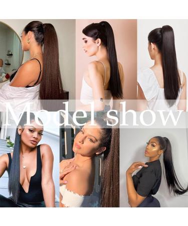 Prinfantasy Ombre Light Brown Mix Ponytail Extension - 22 inch Synthetic Clip-On Hairpiece for Women - Buy Online on SooperMarket.com