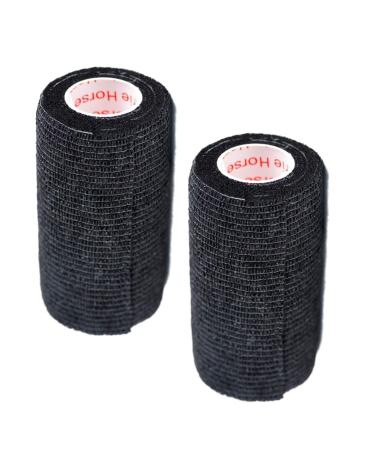 Vet Wrap Rap Tape (Assorted Colors Paw Prints Patterns) (2 Pack) (2 3 or 4 Inch x 15 feet) Self Adhesive Adherent Adhering Cohesive Flex Self Stick Bandage Grip Roll Dog Cat Pet Horse