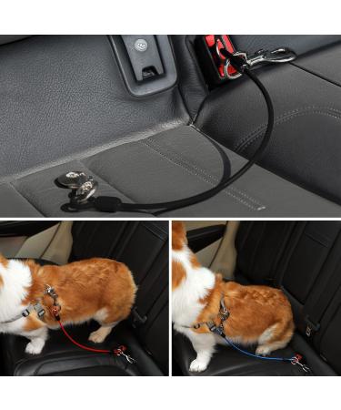 Mi Metty Strap Off Dog Car Leash - Bite-Resistant Steel Wire 32 Inch/80 cm Adjustable for All Dogs - Durable Black Design - Buy Online on SooperMarket.com