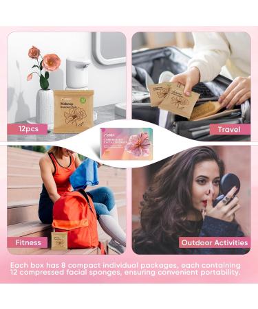 AIDEA 96 Count Compressed Facial Sponges - Eco-Friendly Makeup & Cleansing Sponges for Exfoliating Face Washing & Makeup Removal - Travel Essentials in Yellow - Buy Online on SooperMarket.com