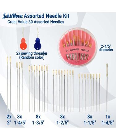 30 Pack Premium Hand Sewing Needles - Assorted Sizes for Handsewing, Stitching, Repair & Embroidery - Buy Online on SooperMarket.com