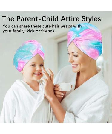 RETON 4 Pack Microfiber Hair Drying Towel - Super Absorbent Hair Turbans for Kids, Girls, and Women - Fast Drying Hair Wrap for Curly, Long, and Thick Hair - Buy Online on SooperMarket.com