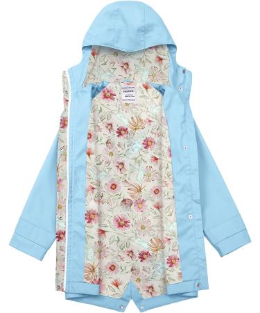 SOLOCOTE Kids Rain Jacket | Hooded & Lined Rubber RainCoat | Waterproof & Windproof | Size 11-12Y | A-Light Blue - Buy Online on SooperMarket.com
