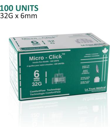 6mm 32G Micro-Click Diabetic Pen Needles 100 pen needles Insulin Pen Needles ozempic needles - Buy Online on SooperMarket.com
