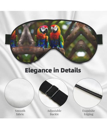 Colorful Parrots On Tree Print Double-Sided Eye Mask Soft and Light Blocking for Enhancing Sleep Quality - Buy Online on SooperMarket.com