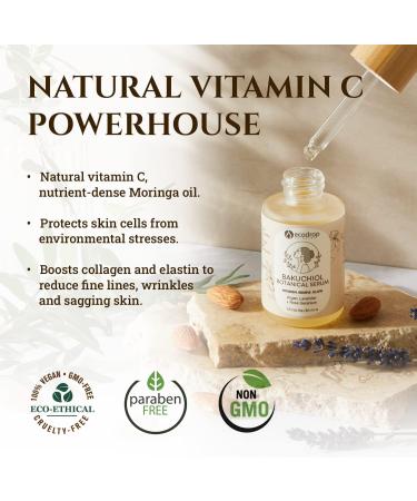 Ecodrop Anti Ageing Bakuchiol Serum - 30ml | Natural Retinol Alternative & Vegan Botanical Skincare for Face | Nourishes & Rejuvenates Skin to Improve Fine Lines Wrinkles & Texture for Smooth Skin - Buy Online on SooperMarket.com