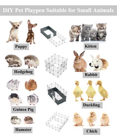 LANGXUN Small Animal Playpen | Portable Metal Wire Pet Playpen for Rabbits, Guinea Pigs, Puppies, and Kittens | Indoor & Outdoor Cage Fence (12 Panels) - Buy Online on SooperMarket.com