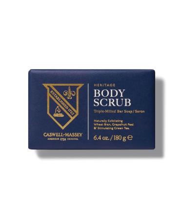 Caswell-Massey Heritage Body Scrub Bar Soap - Exfoliating Moisturizing Natural Soap for Men & Women - 6.4 Oz Scented Bath Bar for Face Body & Hands - Buy Online on SooperMarket.com