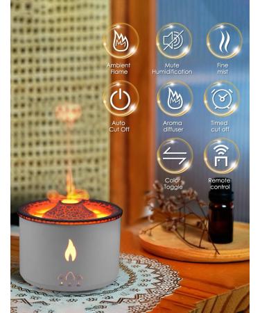 SEAAN Volcano Jellyfish Mist Humidifier 360ml Pro - Pulsating/Continuous Modes, Dual Night Light, Remote Control - Ideal for Bedroom - Buy Online on SooperMarket.com