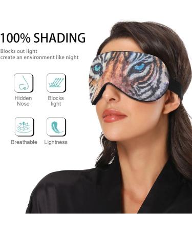 Haskirky Light Blocking Eye Mask for Men and Women - Breathable & Adjustable for Travel, Yoga, Meditation - Hand Drawn Blue Pattern for Deep Sleep Comfort - Buy Online on SooperMarket.com