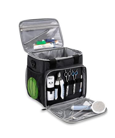 BABEYER Dog Grooming Bag Dog Grooming Supplies Organizer Tote Bag for Pet Grooming Tool Kit Accessories Black
