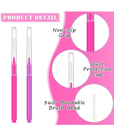 Patelai 150-Piece Micro Eyebrow Brush Set | Brow Lamination & Lash Lift Tools | Pink & Purple Eyebrow Spoolie Brushes for Eyelash Extensions - Buy Online on SooperMarket.com