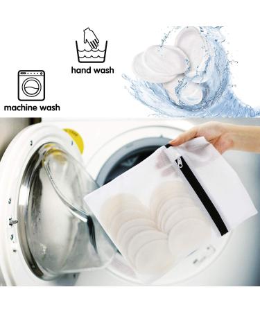 PINOWU 16 Pack Reusable Bamboo Makeup Remover Pads with Laundry Bag - Organic Cotton Rounds for Facial Cleansing - Chemical-Free Bamboo Velour - White - Buy Online on SooperMarket.com