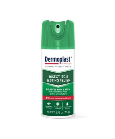 Dermoplast Insect Itch and Sting Pain Relief Spray for Bug Bites & Stings with Benzocaine & Menthol, 2.75 Ounce