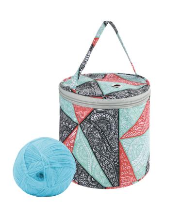 Small Yarn Storage Bags Portable Knitting Bag Case Organizer Crochet Thread Sewing Accessories Storage Tote Bag for Carry Crochet Hooks,Short Knitting Needle,Skein Yarn,Knitting Crochet Supplies (Gec)