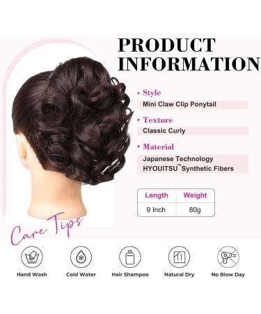 REECHO Short Curly Wavy Dark Brown Ponytail Extension - Claw Clip Hairpiece for Women - Buy Online on SooperMarket.com