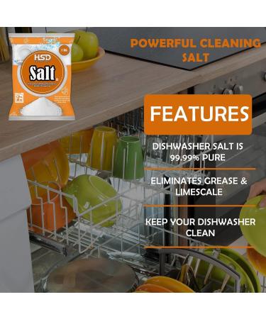 HSD Dishwasher Salt Powerful Cleaning Dishwasher Salt 1kg 2pack - Buy Online on SooperMarket.com
