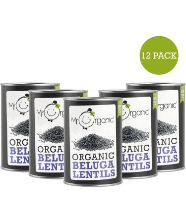 Mr Organic Beluga Lentils 12 x 400g - Non GMO, Preservative Free, Vegan - Ideal for Home Cooking - Buy Online on SooperMarket.com