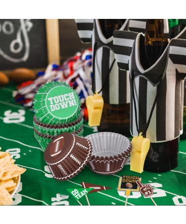 Football Party Supplies: 96-Count Football Cupcake Liners & 96pcs Cupcake Toppe - Perfect for Game Day Birthday and Tailgate Parties - Premium Football Cake Decorations - Football Party Favors - Buy Online on SooperMarket.com