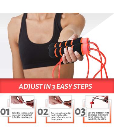 Limm Adjustable Jump Rope for Workout - Tangle-Free with Comfortable Foam Handles - Ideal for Slimming Cardio & Endurance Training - Red - Buy Online on SooperMarket.com
