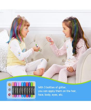 FRCOLOR Hair Chalk for Girls - 10 Color Washable Hair Paint for Kids | Temporary Hair Dye Pens for Halloween & Christmas Makeup - Buy Online on SooperMarket.com
