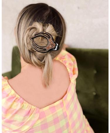 5PCS Rhinestone French Hair Clips for Women | Strong Hold Curved Claw Clips | No Slip Design | Medium Size 3.74 | Ideal for Thick Hair - Buy Online on SooperMarket.com